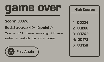 The game over screen.